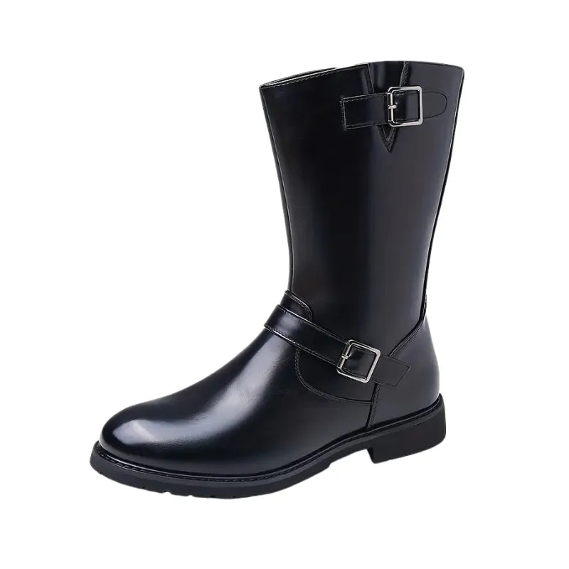 Bottes d'Équitation en Similicuir avec Boucles