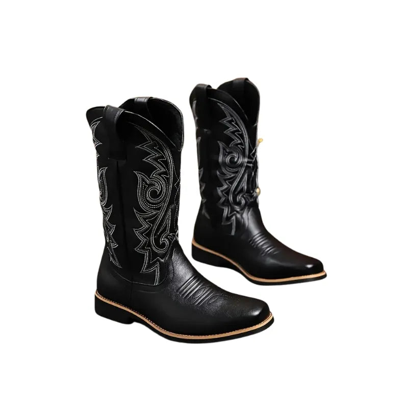 Bottes Western Élégantes en Cuir Noir