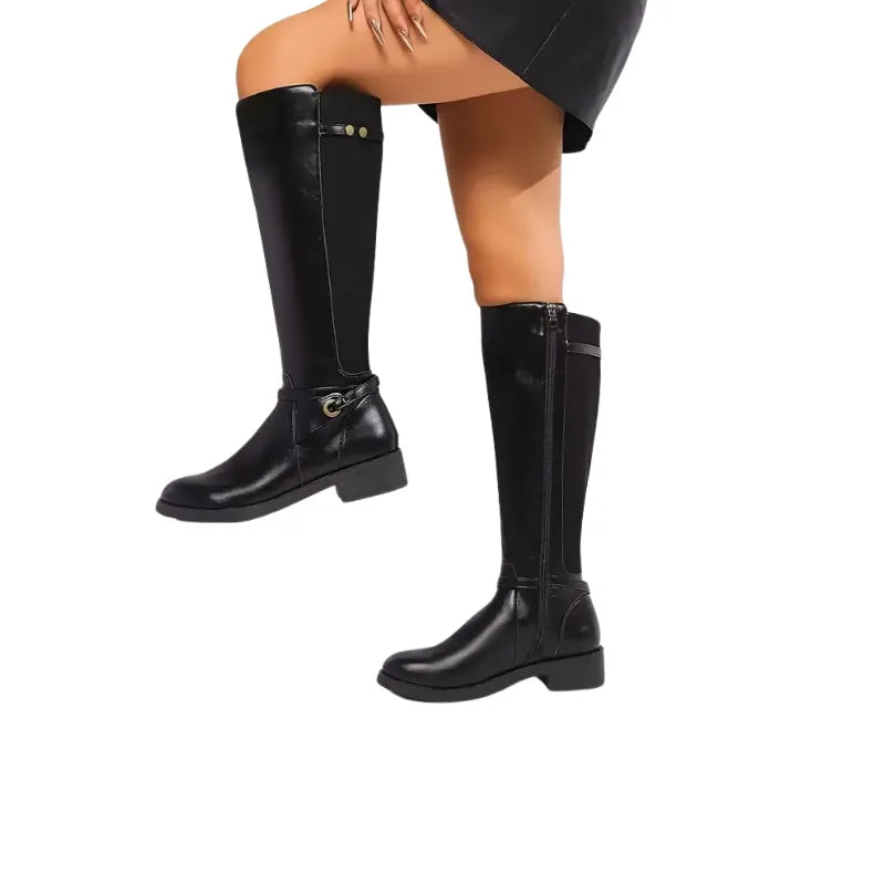 Bottes Hautes Élégantes en Cuir Noir