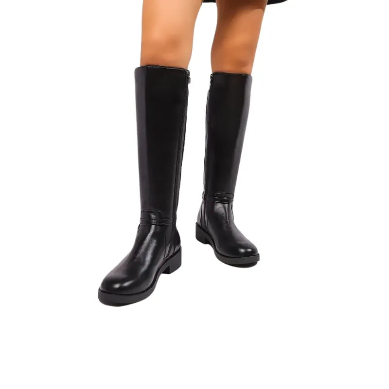 Bottes Hautes Élégantes en Cuir Noir