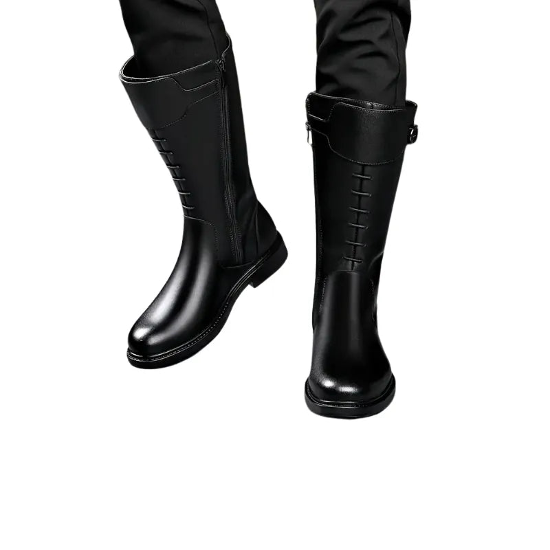 Bottes d'Équitation Noires avec Boucle – Élégance et Robustesse