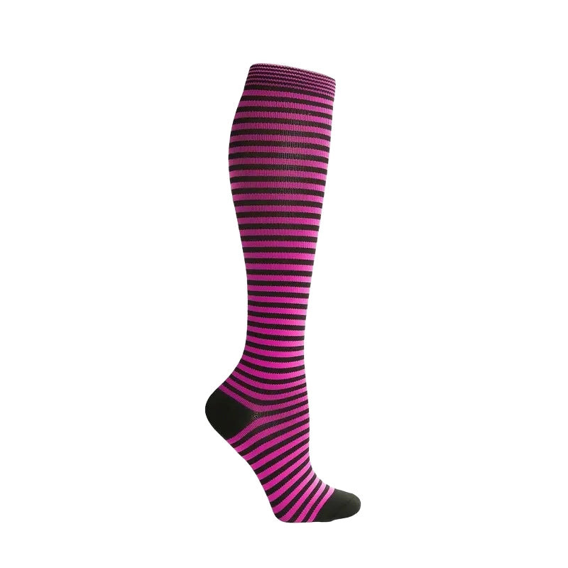 Chaussettes Rayées Rose et Noir