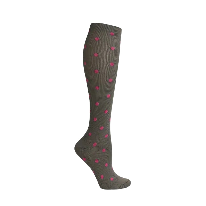 Chaussettes à Pois Olive et Rose