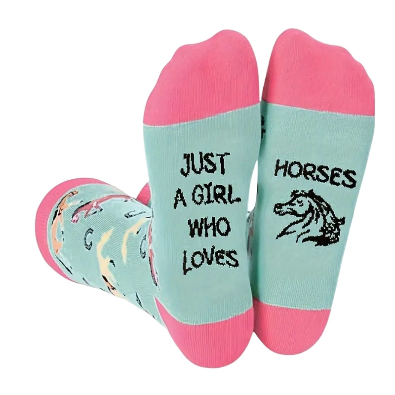 Chaussettes Thématiques "Just a Girl Who Loves Horses"