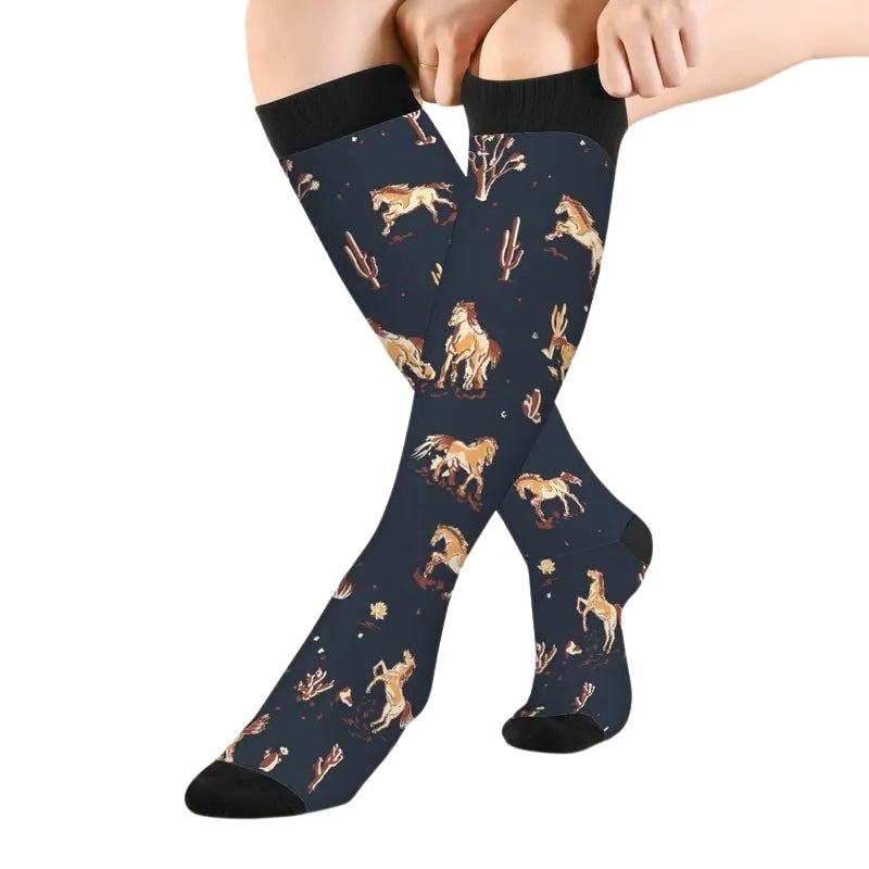 Chaussettes Motif Cheval Sauvage