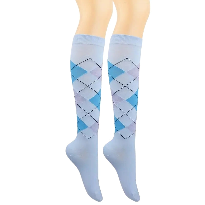 Chaussettes Argyle Bleu Pastel