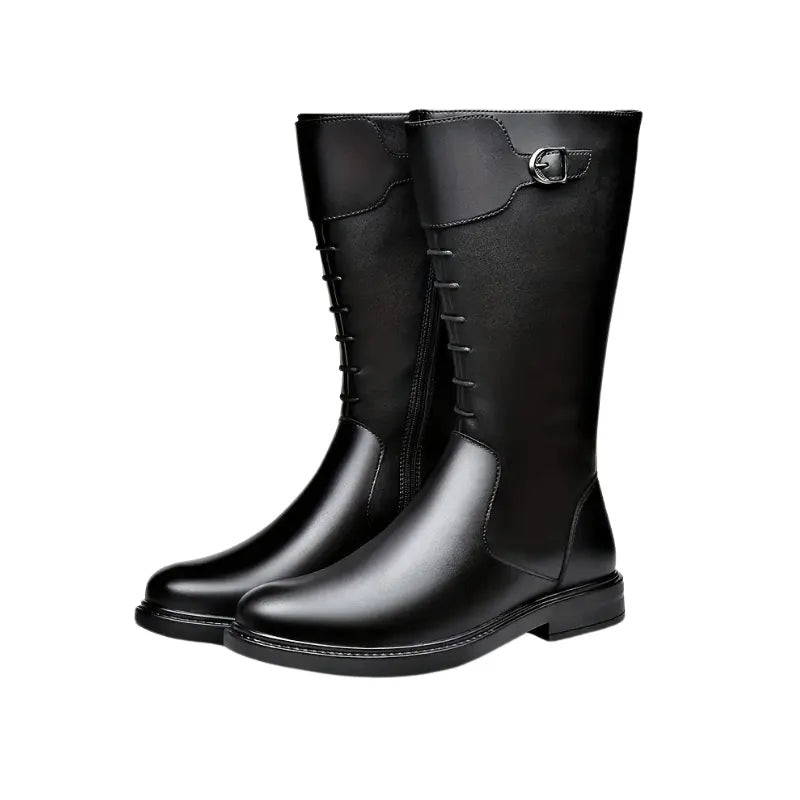 Bottes d'Équitation Noires avec Boucle – Élégance et Robustesse