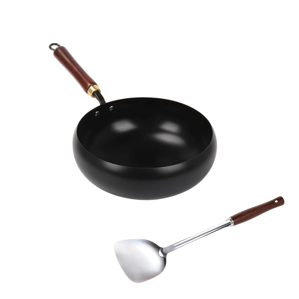 Handcrafted cast iron wok