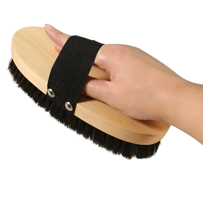 Brosse de Finition en Bois – Soin Élégant pour Votre Cheval