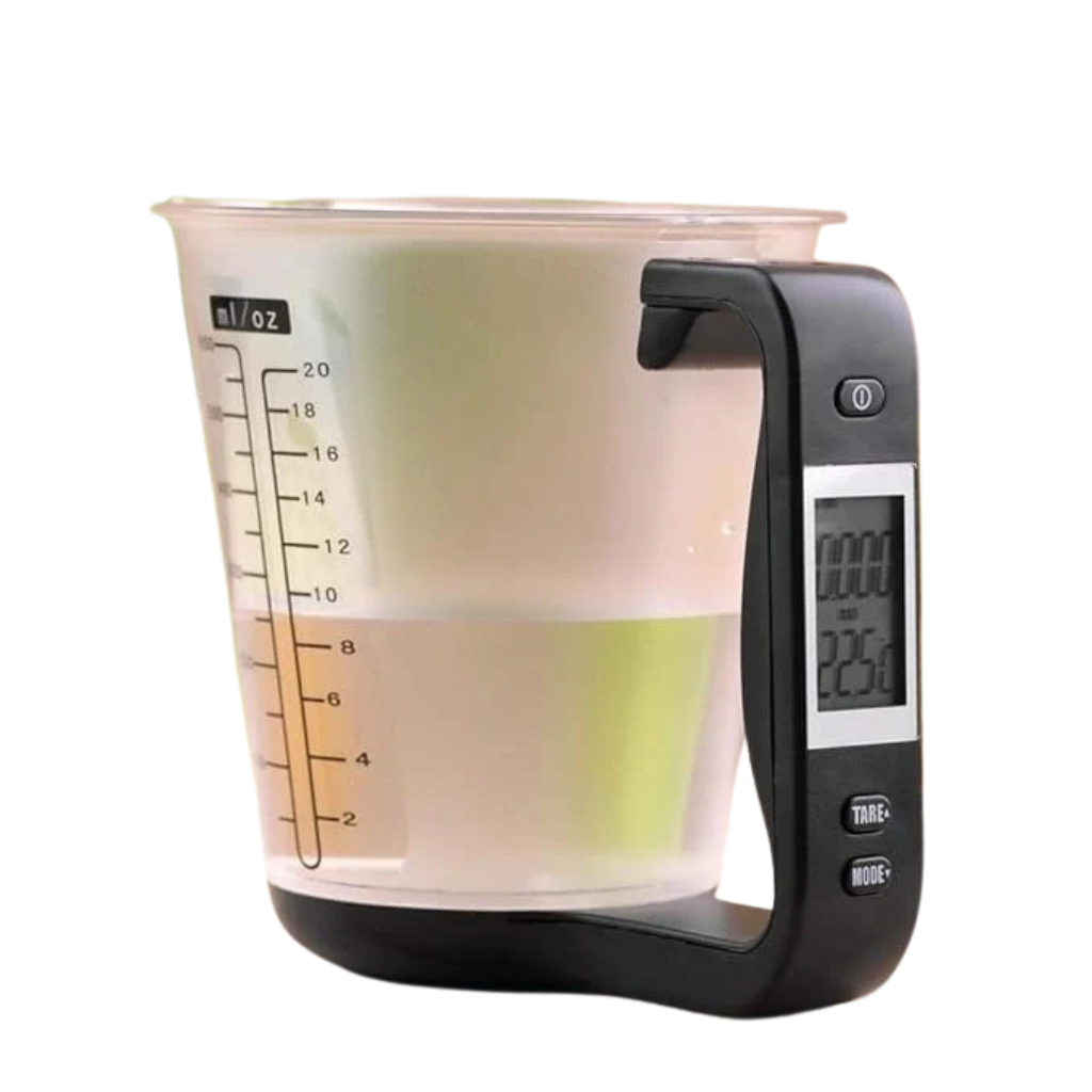 Smart measuring cup with thermometer
