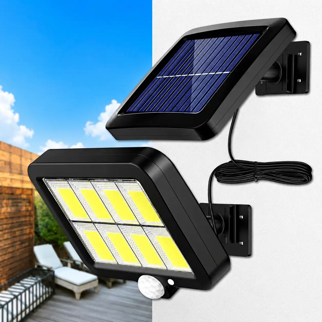 Solar-powered floodlight